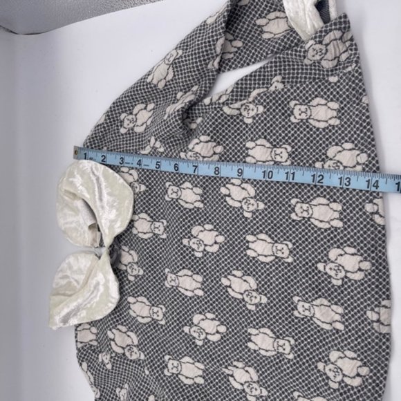 VTG 80s 90s Sesame Street Toddler Girl's 4T Knit Bear Print Gray Sweater Outfit - Picture 13 of 14